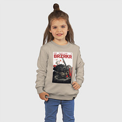 Свитшот хлопковый детский BRZRKR, цвет: миндальный — фото 2