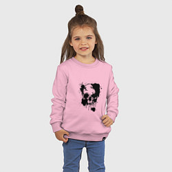Свитшот хлопковый детский Skull, цвет: светло-розовый — фото 2