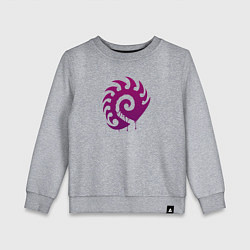 Свитшот хлопковый детский Zerg logo Purple, цвет: меланж