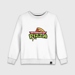 Свитшот хлопковый детский Say Pizza, цвет: белый