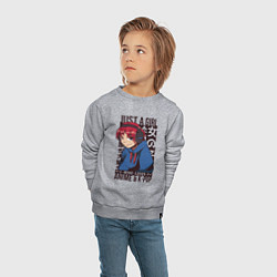 Свитшот хлопковый детский Girl Who Loves Anime and K-POP, цвет: меланж — фото 2