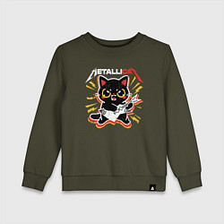 Свитшот хлопковый детский METALLICAT, цвет: хаки