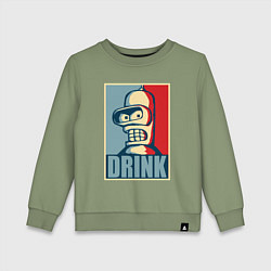 Свитшот хлопковый детский Bender, цвет: авокадо