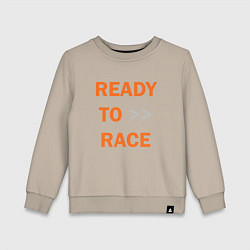 Свитшот хлопковый детский KTM READY TO RACE спина Z, цвет: миндальный