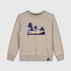 Свитшот хлопковый детский ПАЛЬМЫ, цвет: миндальный