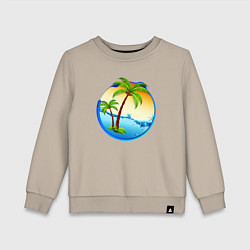 Свитшот хлопковый детский Palm beach, цвет: миндальный