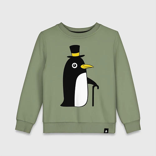 Детский свитшот Пингвин в шляпе / Авокадо – фото 1