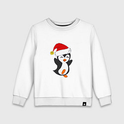 Свитшот хлопковый детский Happy Pinguin, цвет: белый