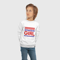 Свитшот хлопковый детский American girl, цвет: белый — фото 2