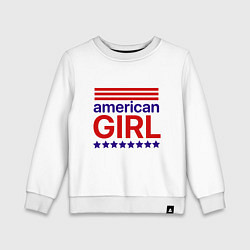 Свитшот хлопковый детский American girl, цвет: белый
