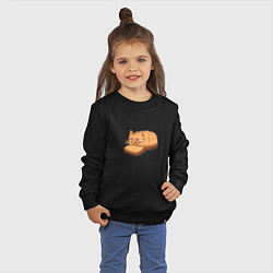 Свитшот хлопковый детский Кот хлеб - Bread Cat, цвет: черный — фото 2