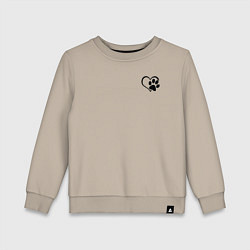 Свитшот хлопковый детский Котик, цвет: миндальный