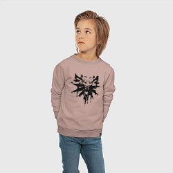 Свитшот хлопковый детский The Witcher подтеки лого, цвет: пыльно-розовый — фото 2