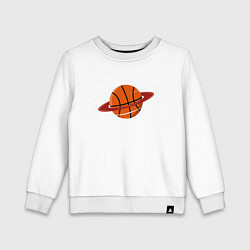 Свитшот хлопковый детский Basketball Planet, цвет: белый