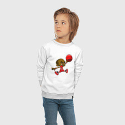 Свитшот хлопковый детский Super Jordan, цвет: белый — фото 2