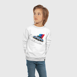 Свитшот хлопковый детский Sport BMW, цвет: белый — фото 2