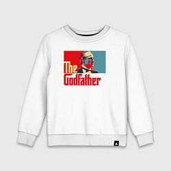 Свитшот хлопковый детский Godfather logo, цвет: белый