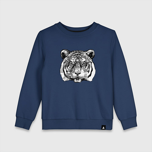 Детский свитшот Тигр голова / Тёмно-синий – фото 1