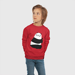 Свитшот хлопковый детский Возмущенная панда, цвет: красный — фото 2