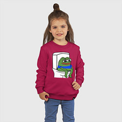 Свитшот хлопковый детский Лягушонок пепе, цвет: маджента — фото 2