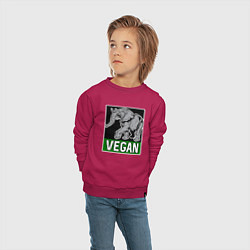 Свитшот хлопковый детский Vegan elephant, цвет: маджента — фото 2