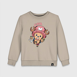 Свитшот хлопковый детский Тони Тони Чоппер One Piece, цвет: миндальный