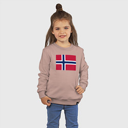 Свитшот хлопковый детский Норвегия Флаг Норвегии, цвет: пыльно-розовый — фото 2