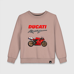 Свитшот хлопковый детский DUCATI ДУКАТИ MOTOSPORT, цвет: пыльно-розовый