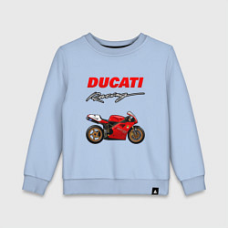 Свитшот хлопковый детский DUCATI ДУКАТИ MOTOSPORT, цвет: мягкое небо