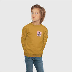 Свитшот хлопковый детский EUPHORIA BTS PINK Edition, цвет: горчичный — фото 2
