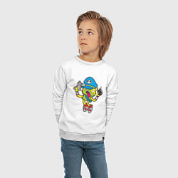 Свитшот хлопковый детский Crazy Bomberman, цвет: белый — фото 2