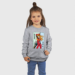 Свитшот хлопковый детский Евангелион Evangelion, цвет: меланж — фото 2