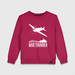 Свитшот хлопковый детский WAR THUNDER ВАР ТАНДЕР, цвет: маджента