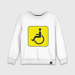 Свитшот хлопковый детский Знак Инвалид, цвет: белый