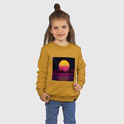 Свитшот хлопковый детский Neon City, цвет: горчичный — фото 2