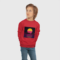 Свитшот хлопковый детский Neon City, цвет: красный — фото 2