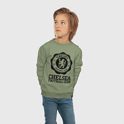 Свитшот хлопковый детский Chelsea FC: Emblem, цвет: авокадо — фото 2