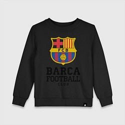 Свитшот хлопковый детский Barcelona Football Club, цвет: черный