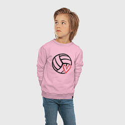 Свитшот хлопковый детский Love Volleyball, цвет: светло-розовый — фото 2