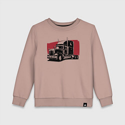 Свитшот хлопковый детский Truck red, цвет: пыльно-розовый