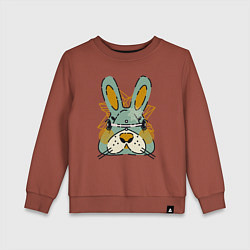 Свитшот хлопковый детский Безумный кролик, цвет: кирпичный
