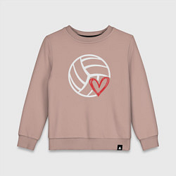 Свитшот хлопковый детский Love Volleyball, цвет: пыльно-розовый
