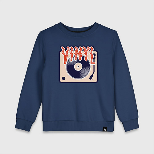 Детский свитшот Винил Vinyl DJ / Тёмно-синий – фото 1