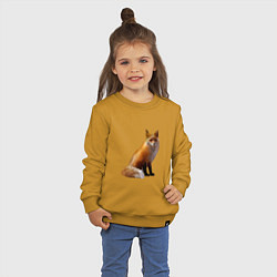 Свитшот хлопковый детский Лиса, цвет: горчичный — фото 2