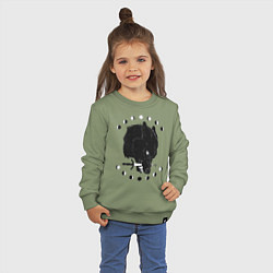 Свитшот хлопковый детский Иллюстрация Волка, цвет: авокадо — фото 2