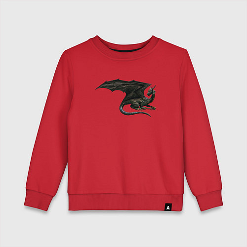 Детский свитшот Черный дракон / Красный – фото 1