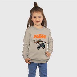 Свитшот хлопковый детский KTM МОТОКРОСС Z, цвет: миндальный — фото 2