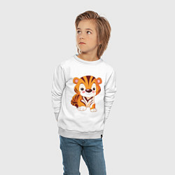 Свитшот хлопковый детский Little Tiger, цвет: белый — фото 2