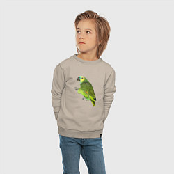 Свитшот хлопковый детский Попугайчик, цвет: миндальный — фото 2