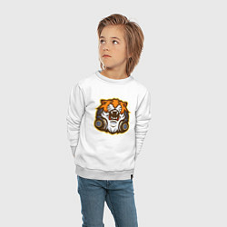 Свитшот хлопковый детский Tiger Music, цвет: белый — фото 2